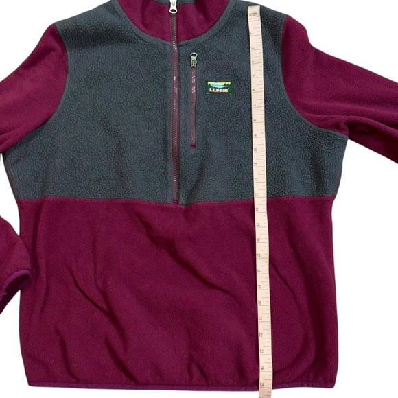 LL Bean Fuschia Gray Fleece Quarter Zip Jacket Women’s XL Winter Cozy Comfort - Picture 9 of 13